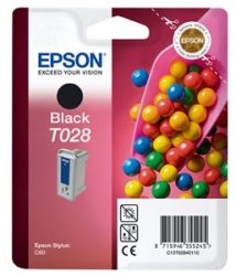 Epson T02840110 Tintapatron Stylus C60 nyomtatóhoz, EPSON fekete, 17ml eredeti
