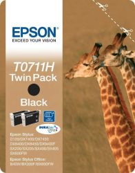 Epson T0711H Tintapatron Stylus D120 nyomtatóhoz, EPSON fekete, 2*11ml Eredeti kellékanyag