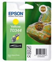 Epson T03444010 Tintapatron StylusPhoto 2100 nyomtatóhoz, EPSON sárga, 17ml Eredeti kellékanyag