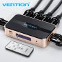 Vention HDMI (5be-1ki, fekete&arany), switcher