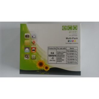   Utángyártott CANON CLI-521 Tintapatron Multipack BKCMY 5 db-os  ECOPIXEL