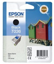 Epson T03614010 Tintapatron Stylus C42, C44, C46 nyomtatókhoz, EPSON fekete, 10ml Eredeti kellékanyag