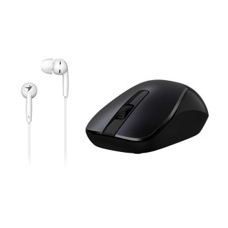   Genius MH-7018 wireless mouse Black + In-ear Headset White (Gyártói cikkszám: 31280006401) (RR)