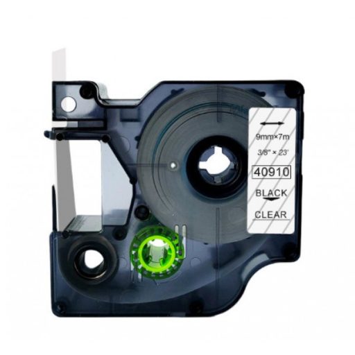 Utángyártott DYMO D1 40910 9mm x 7m átlátszó-fekete #S0720670