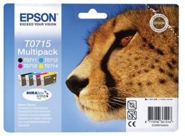 Epson T07154010 Tintapatron multipack Stylus D78, D92, D120 nyomtatókhoz, EPSON b+c+m+y, 23,9ml Eredeti kellékanyag T0715  C13T07154012