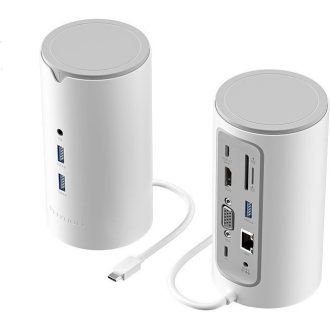   Vention USB-C -> HDMI/VGA/USB 3.1 Gen 1-C/USB 3.0x3/RJ45/SD/TF/TRRS 3.5mm/PD/DC,  0.25M, dokkoló (RR)