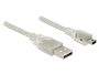   DeLock Cable USB 2.0 Type-A male > USB 2.0 Mini-B male 0,5m transparent (Gyártói cikkszám: 83904)