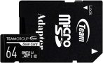   TeamGroup 64GB microSDXC Class 10 UHS-I/U1 + adapterrel (Gyártói cikkszám: TDUSDX64GUHS03)