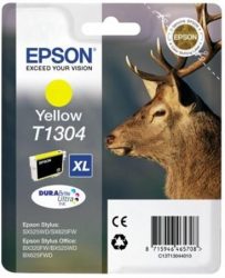 Epson T1304 Tintapatron Stylus 525WD, SX620FW, BX320FW nyomtatókhoz, EPSON sárga, 10,1ml Eredeti kellékanyag