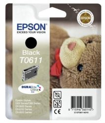 Epson T06114010 Tintapatron Stylus D68, D88, D88PE nyomtatókhoz, EPSON fekete, 8ml Eredeti kellékanyag  C13T06114010