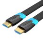 Vention HDMI 2.0 (lapos, fekete), 1,5m, kábel