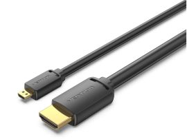 Vention micro HDMI/M -> HDMI/M (4K,HD,fekete), 1,5m, kábel