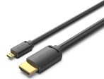 Vention micro HDMI/M -> HDMI/M (4K,HD,fekete), 2m, kábel