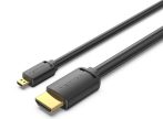 Vention HDMI-D/M -> HDMI-A/M (4K,HD,fekete), 3m, kábel