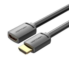 Vention HDMI/M -> HDMI/F (4K, HD, PVC, fekete), 1m, kábel