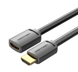 Vention HDMI/M -> HDMI/F (4K, HD, PVC, fekete), 1,5m, kábel