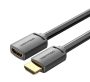   Vention HDMI/M -> HDMI/F (4K, HD, PVC, fekete), 1,5m, kábel