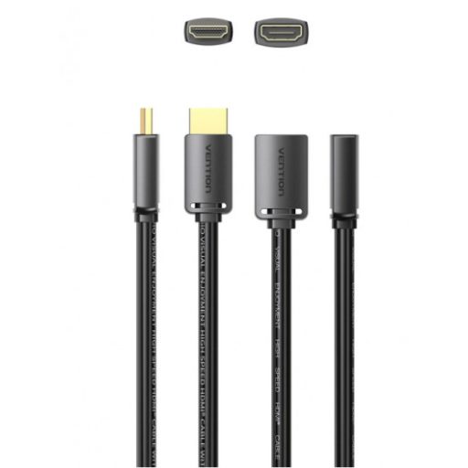 Vention HDMI/M -> HDMI/F (4K, HD, PVC, fekete), 5m, kábel