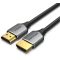 Vention HDMI -> HDMI, (Ultra vékony kivitel, Szürke Aluminum Ötvözet), 0,5m, kábel