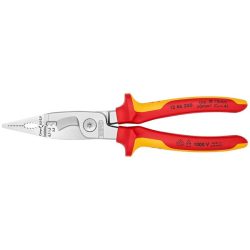 KNIPEX Elektromos szerelőfogó krómozott VDE, 200 mm - 13 86 200