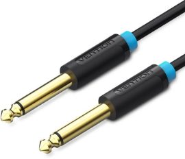 Vention 6.5mm jack/M -> 6.5mm jack/M kábel, (fekete, aranyozott), 3m, kábel