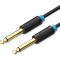 Vention 6.5mm jack/M -> 6.5mm jack/M kábel, (fekete, aranyozott), 3m, kábel