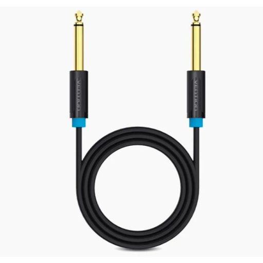 Vention 6.5mm jack/M -> 6.5mm jack/M kábel, (fekete, aranyozott), 3m, kábel