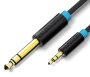   Vention 6.5mm jack/M -> 3.5mm jack/M, (audio,fekete), 1,5m, kábel