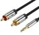 Vention 3.5mm jack/M -> 2*RCA/M,  (audio, aranyozott, fémház), 5m, kábel