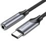   Vention USB-C/M -> 3.5mm/F , (fülhallgató, alu,szürke), 0,1m, kábel