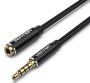   Vention 3.5mm jack/M -> 3.5mm/F , (hosszabbító,audio,fekete),  5m, kábel