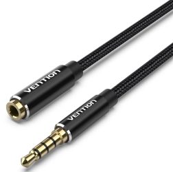 Vention 3.5mm jack/M -> 3.5mm/F , (hosszabbító,audio,fekete), 8m, kábel