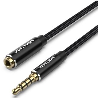   Vention 3.5mm jack/M -> 3.5mm/F , (hosszabbító,audio,fekete), 8m, kábel