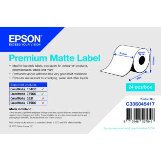 Epson Premium Matte folytonos címketekercs 51mm*35fm