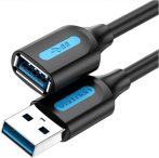   Vention USB-A 3.0/M -> USB-A 3.0/F,  (hosszabbító,PVC), 1,5m, kábel