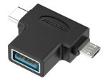   Vention USB 3.0 -> micro USB + USB-C , (fekete, hármas elosztó), adapter