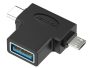   Vention USB 3.0 -> micro USB + USB-C , (fekete, hármas elosztó), adapter