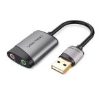   Vention USB 2.0 -> 3.5mm/F (külső, szürke), 0,15m,  hangkártya