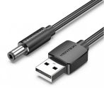 KÁBEL USB-A -> DC 5.5mm, 1,5m, (fekete), Vention