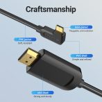 Vention USB-C -> HDMI, 1,5m, (jobbos, fekete), kábel