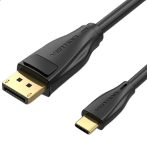 Vention USB-C -> Displayport, 1,5m, (fekete), kábel