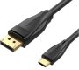 Vention USB-C -> Displayport,  (fekete), 2m, kábel