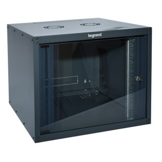   LEGRAND fali rack szekrény 19' 12U MAG: 626 SZÉL: 600 MÉLY: 600 antracit egyrészes üvegajtós készre szerelet MAX: 36 kg
