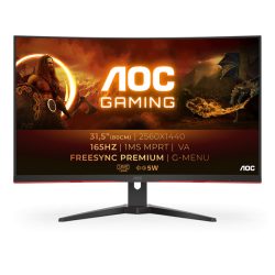 AOC Ívelt Gaming 165Hz VA monitor 31.5" CQ32G2SE/BK, 2560x1440, 16:9, 250cd/m2, 1ms, 2xHDMI/DisplayPort, hangszóró