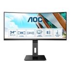   AOC Ívelt VA monitor 34" CU34P2A, 3440x1440, 21:9, 300cd/m2, 1ms, 100Hz, 2xHDMI/DisplayPort/4xUSB, hangszóró