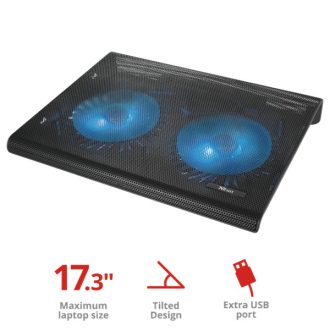   TRUST Laptop hűtőállvány két ventilátorral 20104 (Azul Laptop Cooling Stand)