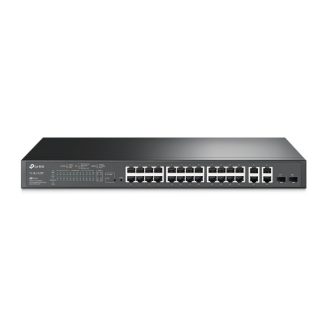   TP-LINK Switch 24x100Mbps (24xPOE) + 4x1000Mbps + 2xGigabit SFP, Menedzselhető, SL2428P