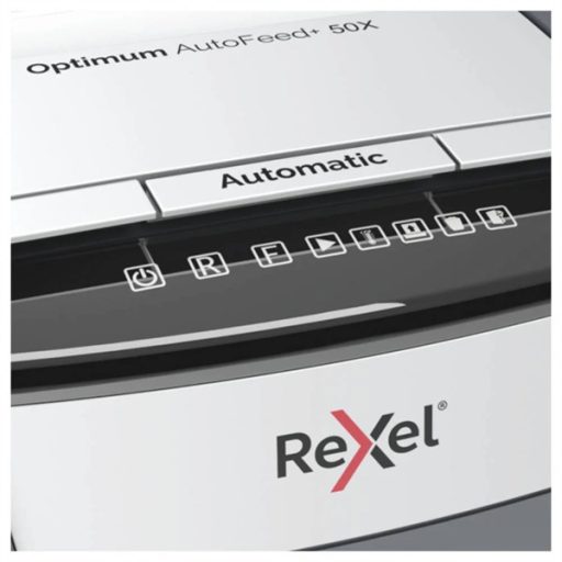 REXEL Iratmegsemmisítő, konfetti, 50 lap, "Optimum AutoFeed+ 50X"