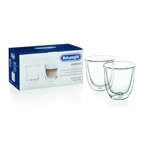 DELONGHI DLSC311 cappuccino pohárszett, 2 db, duplafalu, hőálló, max 300°C
