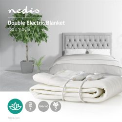 NEDIS PEBL110CWT2 elektromos fűthető takaró, 2 személyes, 160 cm x 140 cm, 100% poliészter, 3 hőmérséklet  fokozat